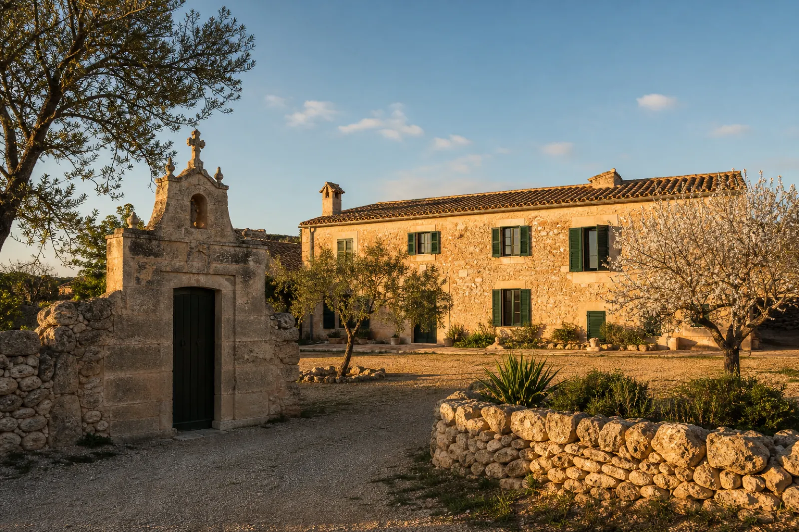 Rustikale Steinfinca in Santanyí mit Trockenmauern und Mandelbäumen